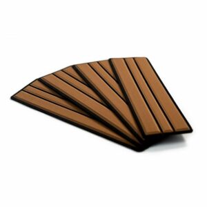 Image 1: SeaDek Faux Teak 4-Piece Step Kit - Mocha/Black 