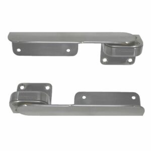 Image 1: TACO Command Ratchet Hinges - 9-3/8" - Polished 316 Stainless Steel - Pair