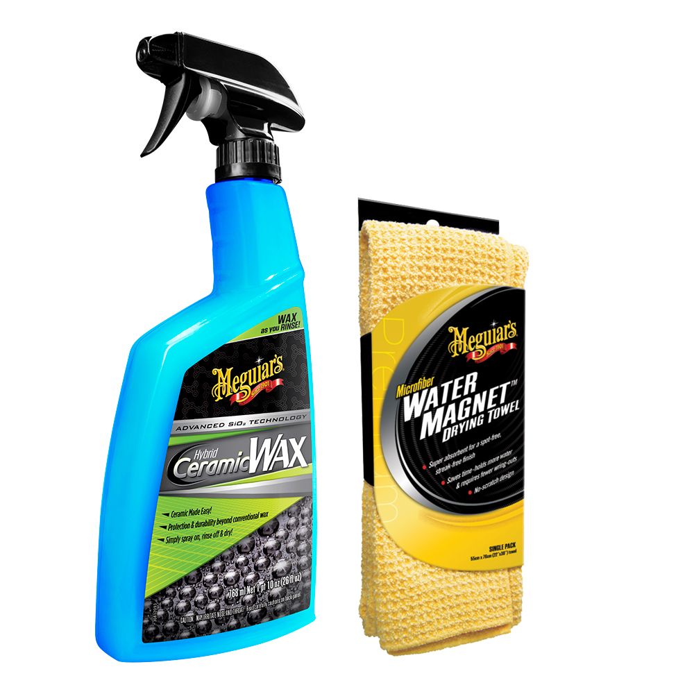 Image 1: Meguiar's Hybrid Ceramic Wax w/Water Magnet Microfiber Drying Towel - 22" x 30"