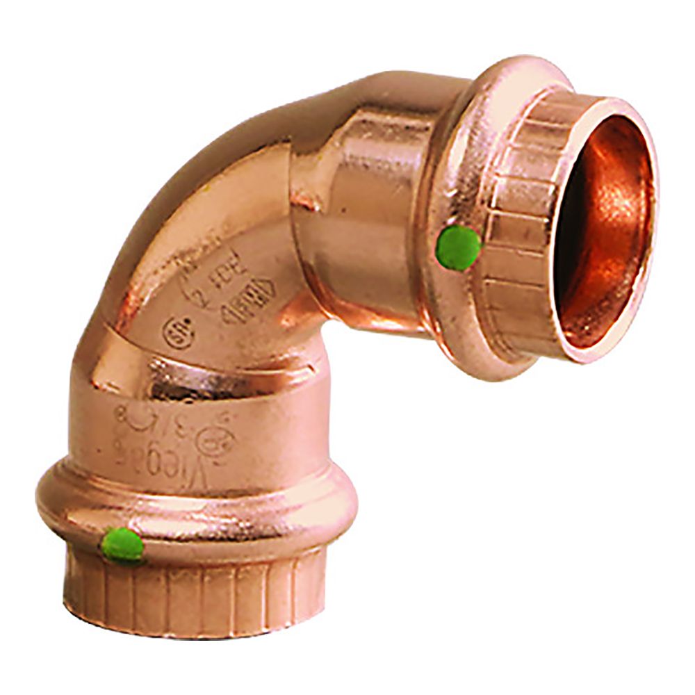 Image 1: Viego ProPress 3/4" - 90° Copper Elbow - Double Press Connection - Smart Connect Technology