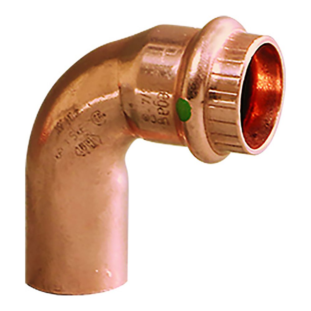 Image 1: Viega ProPress 3/4" - 90° Copper Elbow - Street/Press Connection - Smart Connect Technology