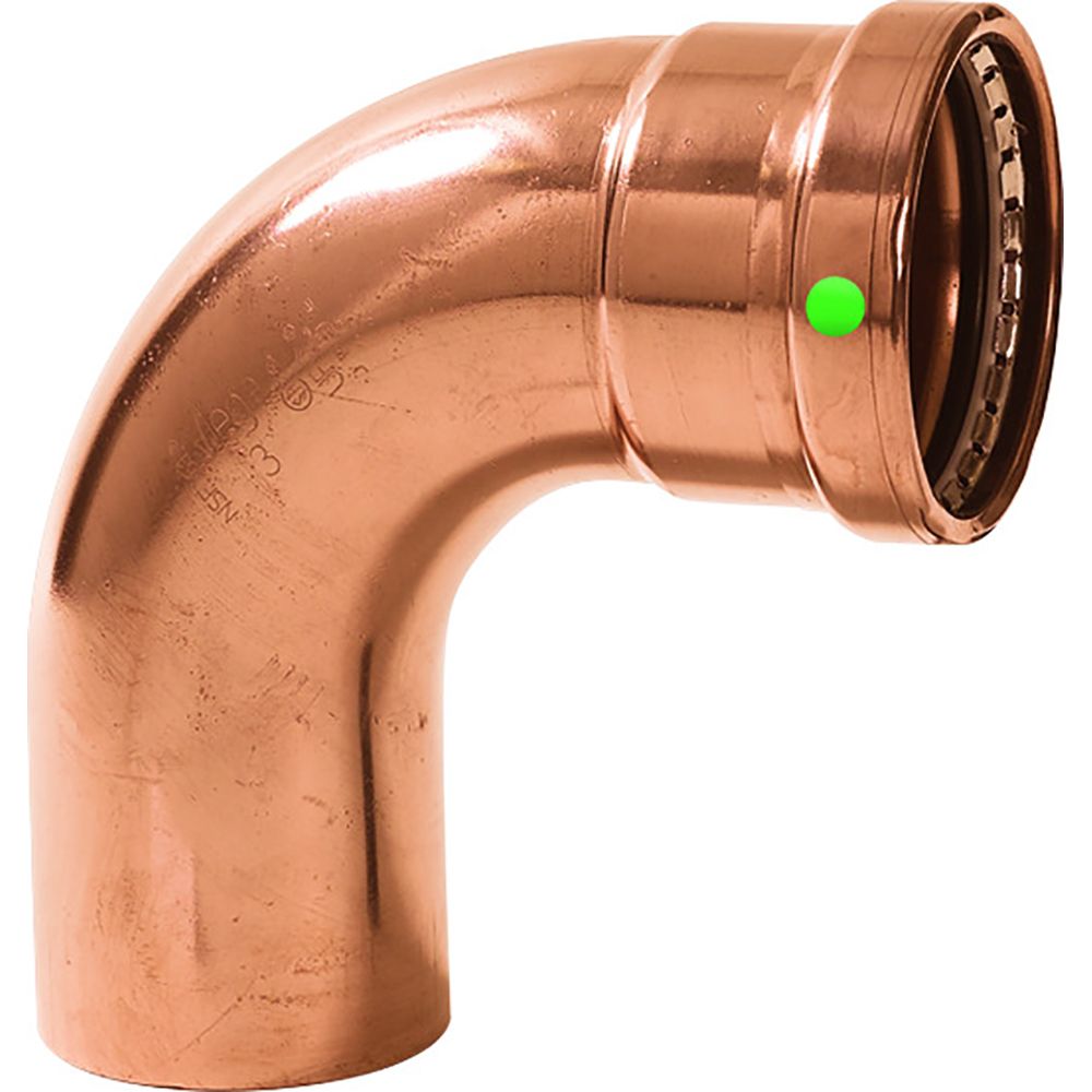 Image 1: Viega ProPress 2-1/2" - 90° Copper Elbow - Street/Press Connection - Smart Connect Technology