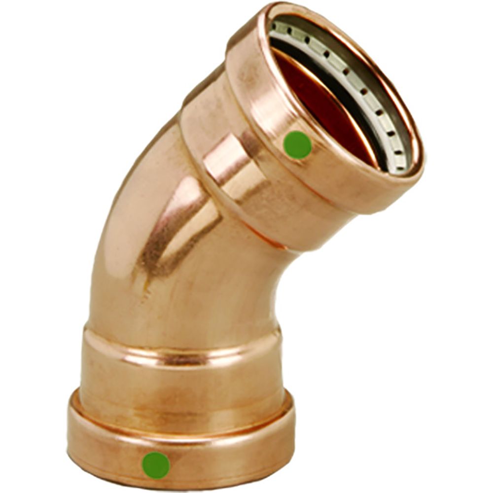 Image 1: Viega ProPress 2-1/2" - 45° Copper Elbow - Double Press Connection - Smart Connect Technology