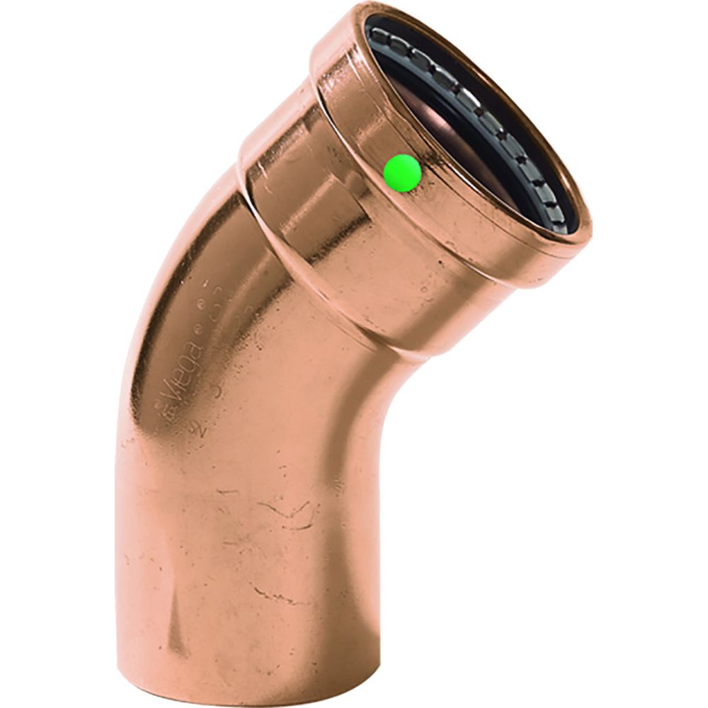 Image 1: Viega ProPress - 2-1/2" - 45° Copper Elbow - Street/Press Connection - Smart Connect Technology