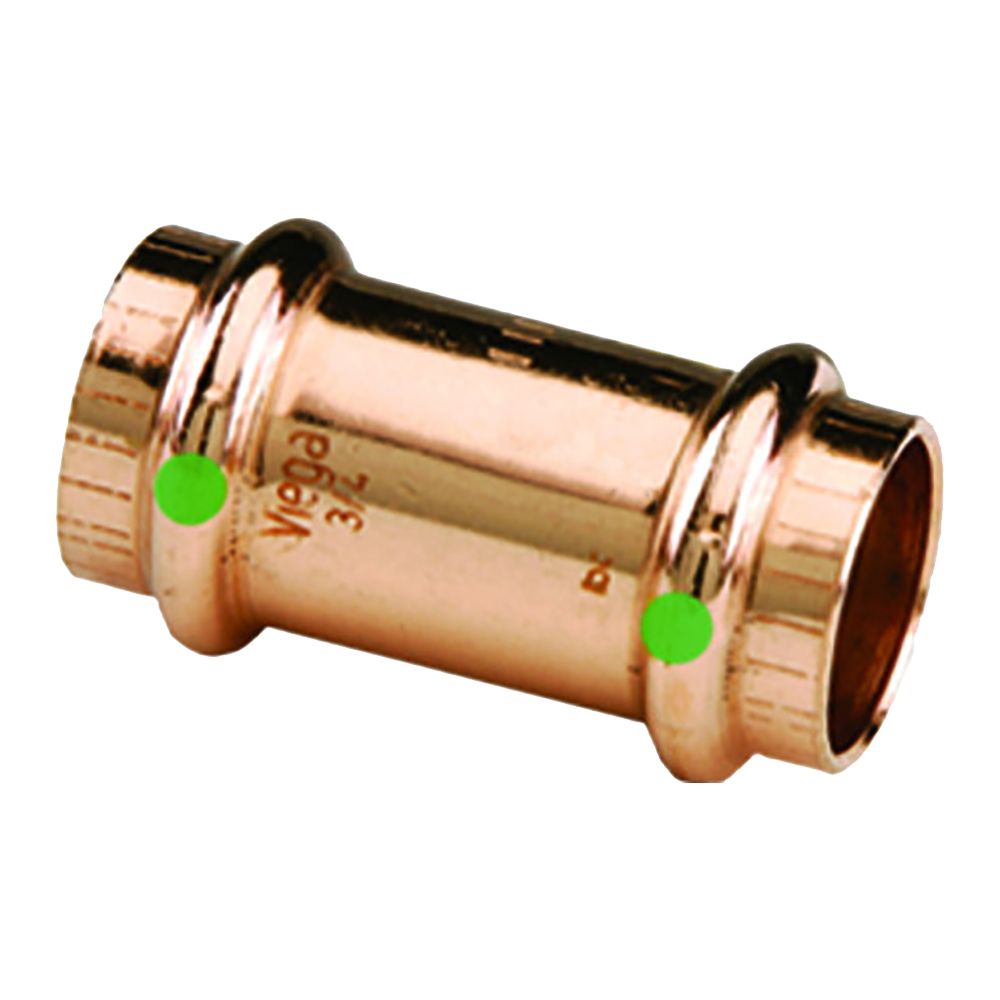 Image 1: Viega ProPress 1/2" Copper Coupling w/Stop - Double Press Connection - Smart Connect Technology