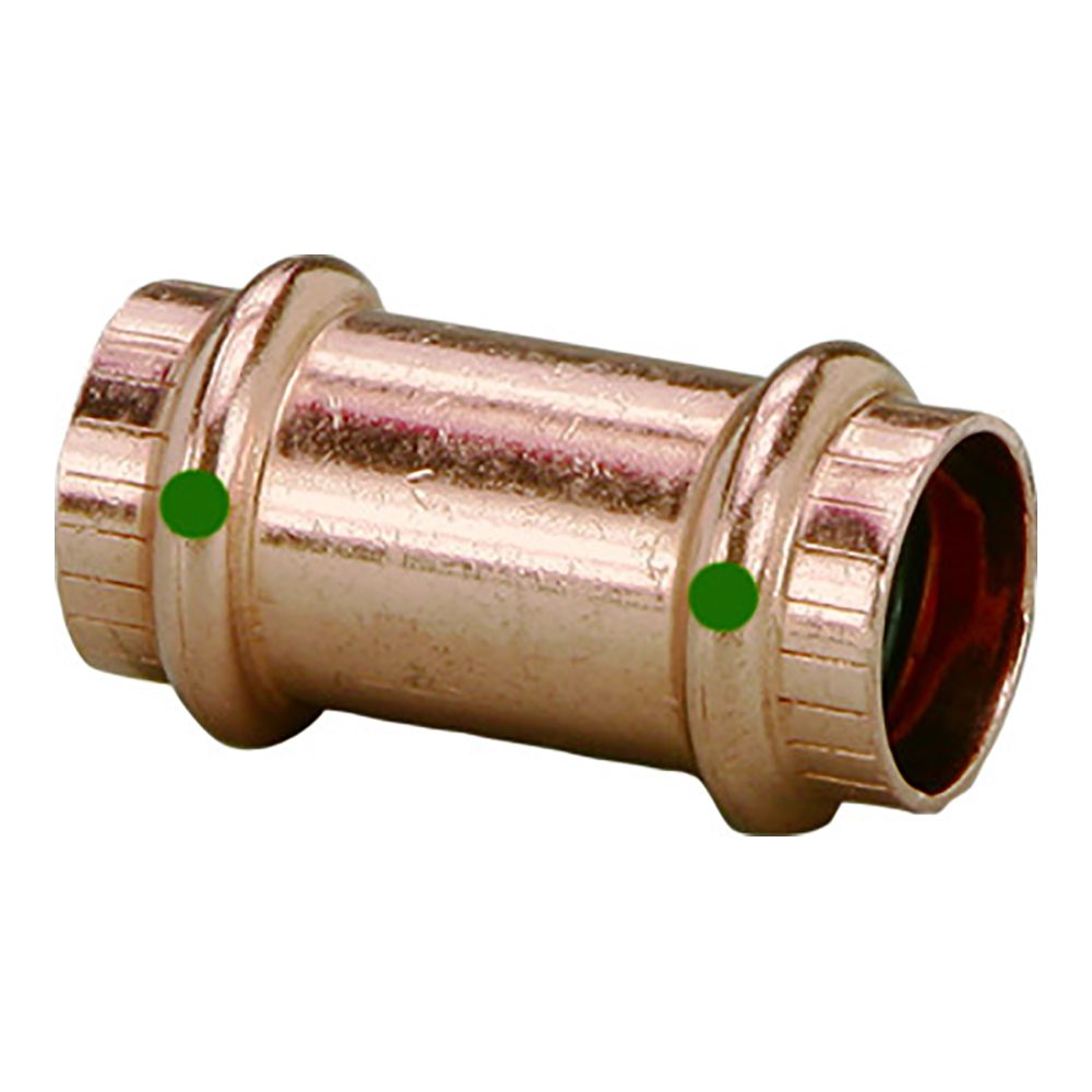 Image 1: Viega ProPress 3/4" Copper Coupling w/o Stop - Double Press Connection - Smart Connect Technology