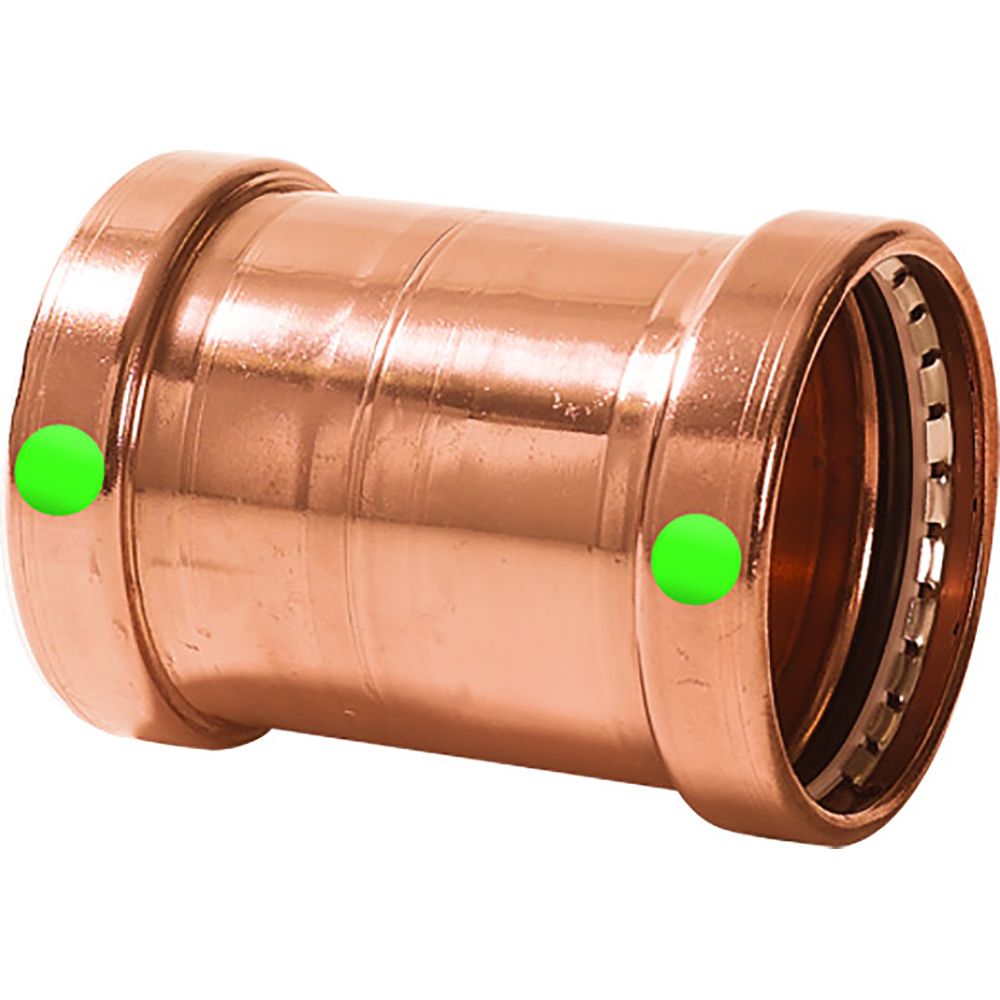 Image 1: Viega ProPress 2-1/2" Copper Coupling w/o Stop - Double Press Connection - Smart Connect Technology