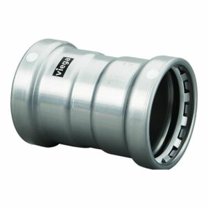 Image 1: Viega MegaPress 2-1/2" Carbon Steel Coupling w/Stop w/FMK Double Press Connection - Smart Connect Technology