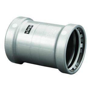 Image 1: Viega MegaPress 2-1/2" Carbon Steel Coupling w/o Stop w/FMK - Double Press Connection - Smart Connect Technology
