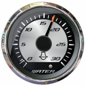 Image 1: Faria Platinum 2" Water Pressure Gauge - 30 PSI
