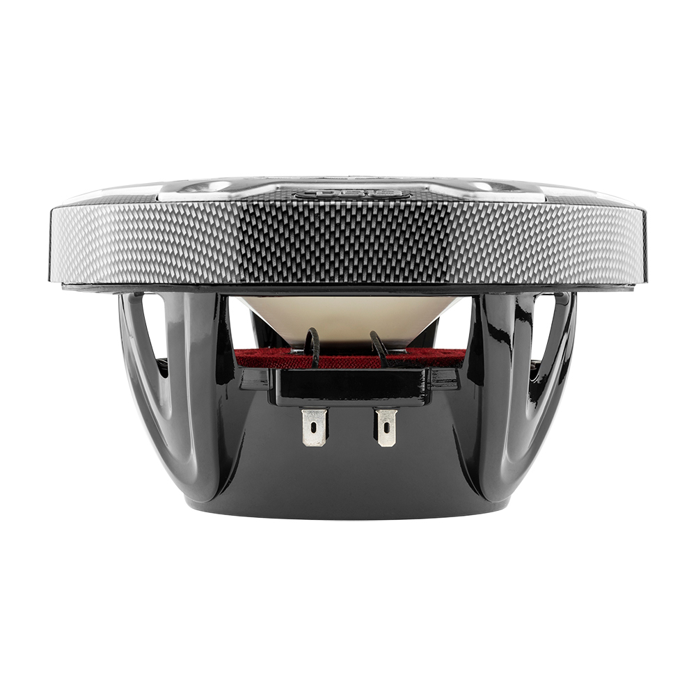 Image 3: DS18 HYDRO 6.5" 2-Way Marine Speakers w/RGB LED Lights 375W - Black Carbon Fiber