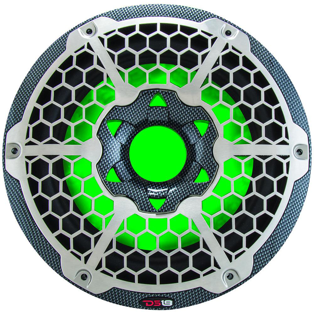 Image 3: DS18 HYDRO 10" Subwoofer w/RGB Lights - 600W - Carbon Fiber