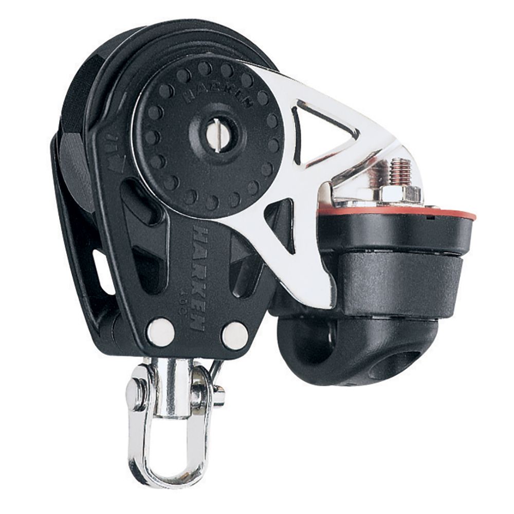 Image 1: Harken 40mm Carbo Single Ratchet Block w/Swivel Becket & Cam Cleat