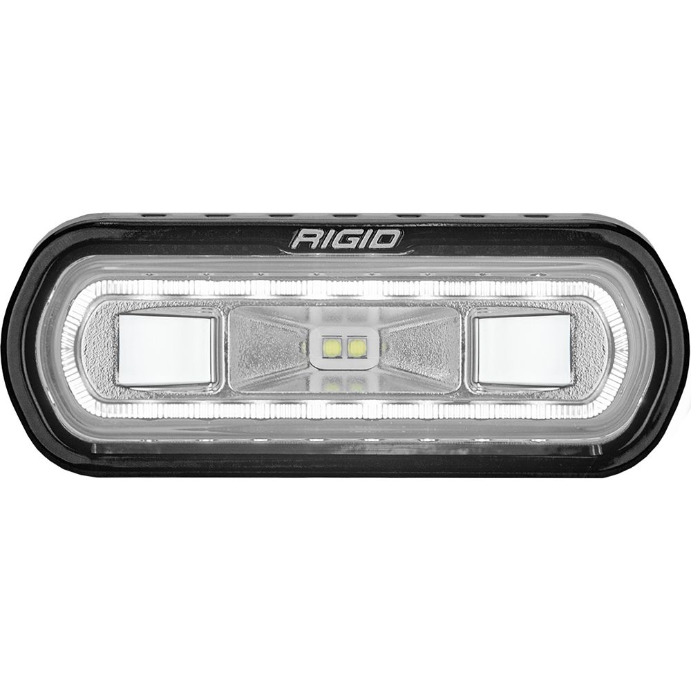 Image 1: RIGID Industries SR-L Series Marine Spreader Light - Black Surface Mount - White Light w/White Halo