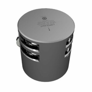 Image 1: Lopolight Series 301-011 - Double Stacked Masthead Light - 5NM - Horizontal Mount - White - Silver Housing 