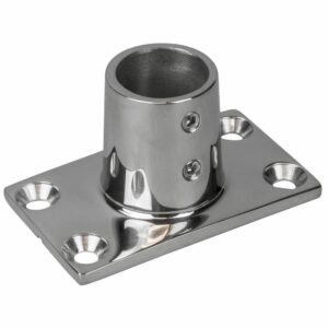 Image 1: Sea-Dog Rail Base Fitting Rectangular Base 90° - 316 Stainless Steel - 1-11/16" x 3" - 7/8" O.D.