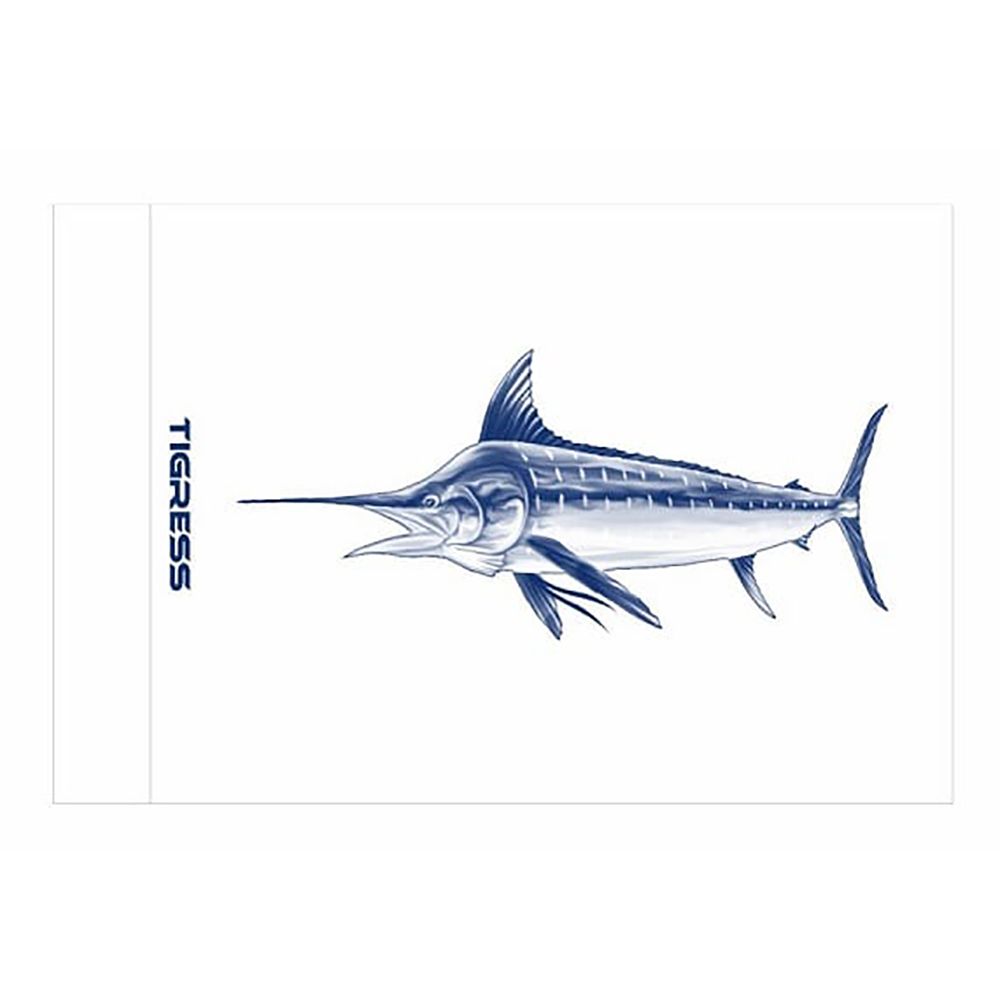 Image 1: Tigress White Marlin Release Flag - 12" x 18"