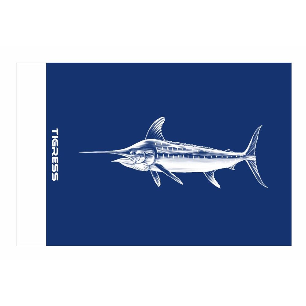 Image 1: Tigress Blue Marlin Release Flag - 12" x 18"