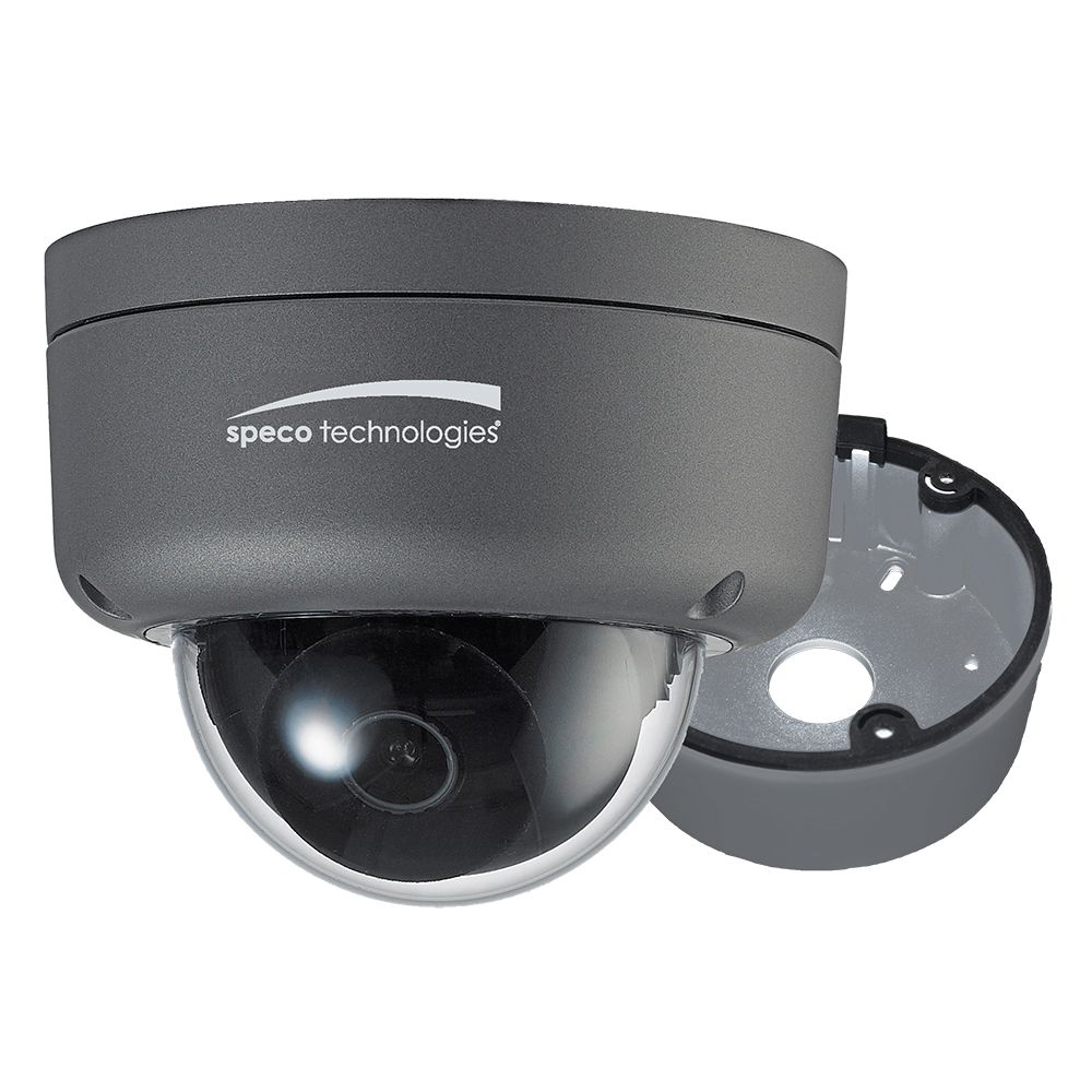 Image 1: Speco 2MP Ultra Intensifier® HD-TVI Dome Camera 3.6mm Lens - Dark Grey Housing w/Included Junction Box