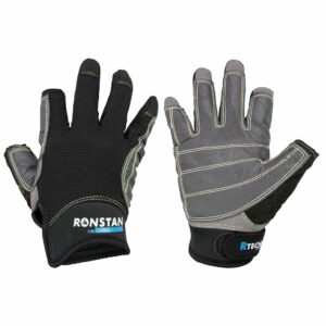 Image 1: Ronstan Sticky Race Gloves - 3-Finger - Black - L