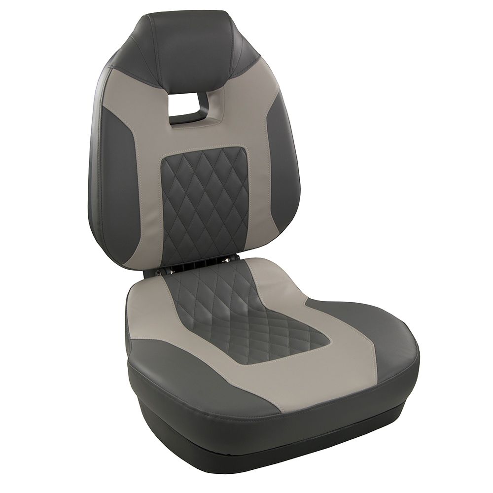 Image 1: Springfield Fish Pro II High Back Folding Seat - Charcoal/Grey