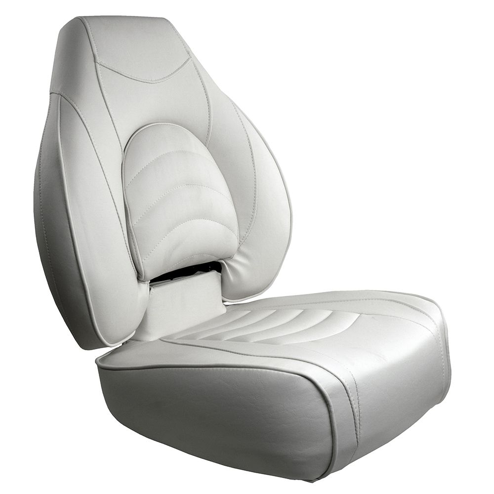 Image 1: Springfield Fish Pro High Back Folding Seat - White
