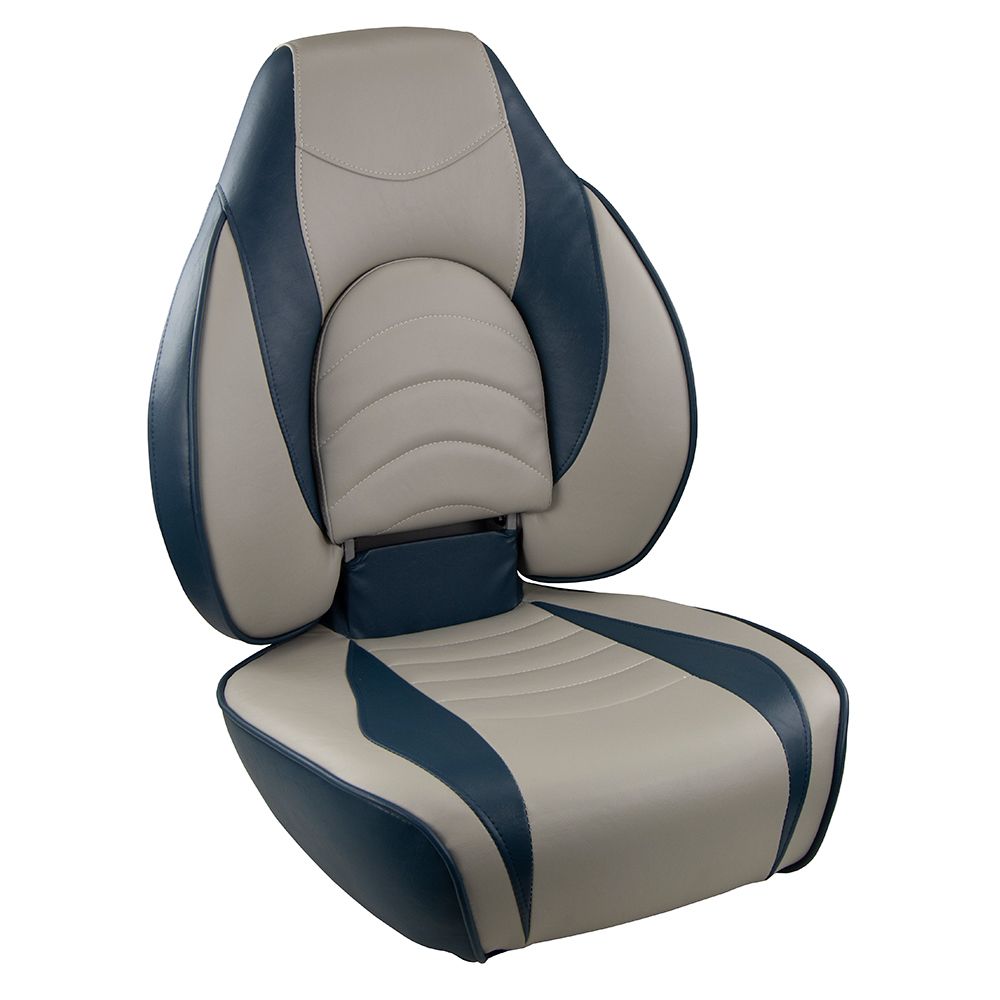 Image 1: Springfield Fish Pro High Back Folding Seat - Blue/Grey