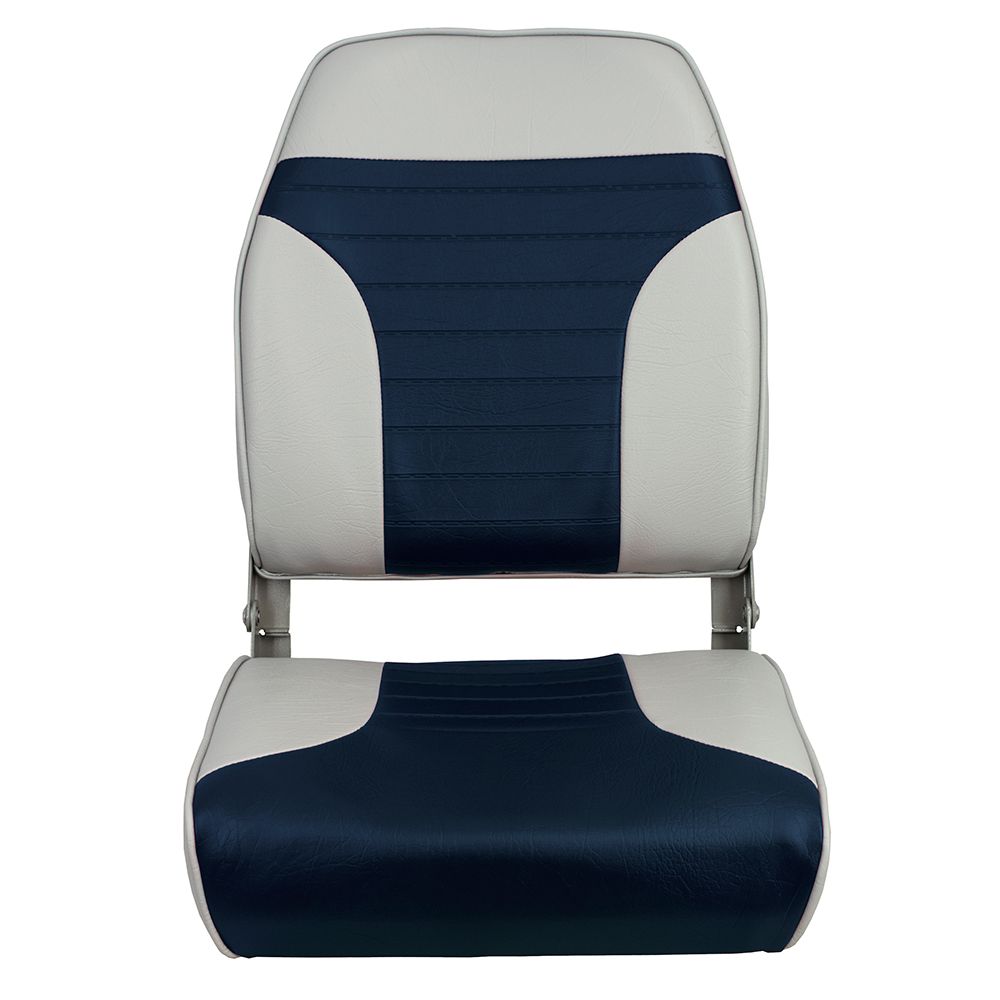 Image 4: Springfield High Back Multi-Color Folding Seat - Blue/Grey