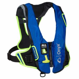 Image 1: Onyx Impulse A/M-33 All Clear® Auto/Manual Inflatable Life Jacket - Blue