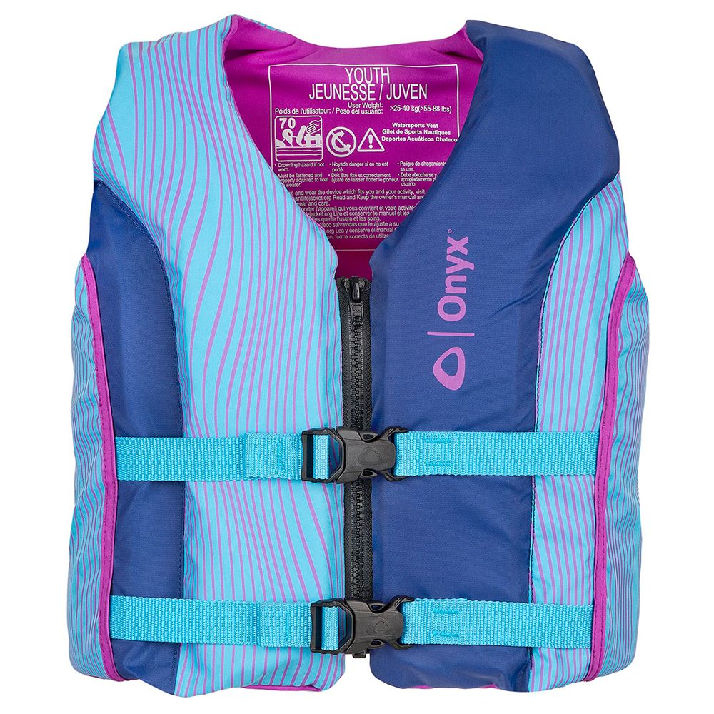 Image 1: Onyx Shoal All Adventure Youth Paddle & Water Sports Life Jacket - Blue