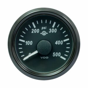 Image 1: VDO SingleViu 52mm (2-1/16") Gear Pressure Gauge - 500 PSI - 0-4.5V