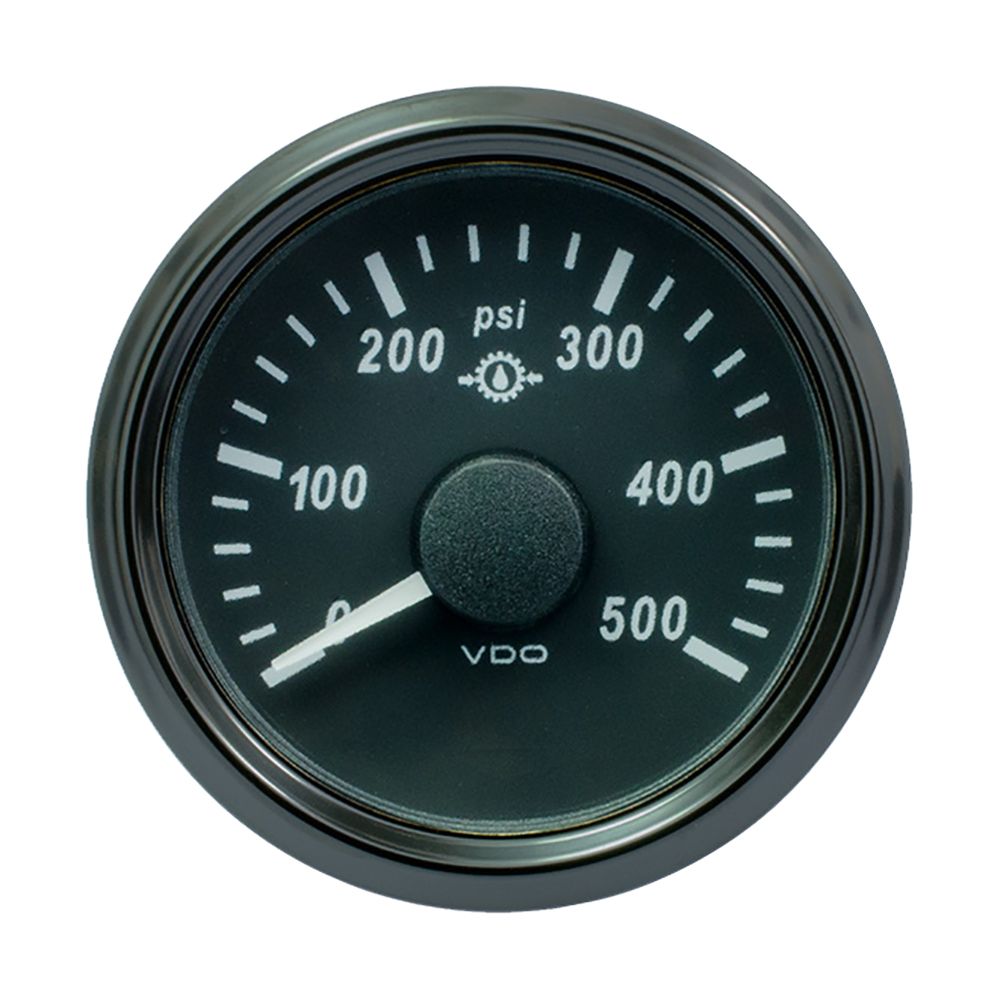 Image 1: VDO SingleViu 52mm (2-1/16") Gear Pressure Gauge - 500 PSI - 0-4.5V