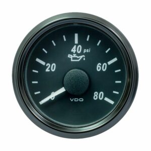 Image 1: VDO SingleViu 52mm (2-1/16") Oil Pressure Gauge - 80 PSI - 240-33 Ohm