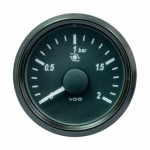 Image 1: VDO SingleViu 52mm (2-1/16") Turbo Pressure Gauge - 2 Bar - 0-180 Ohm