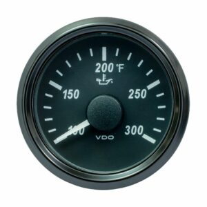 Image 1: VDO SingleViu 52mm (2-1/16") Oil Temp. Gauge - 300° F - 322-18 Ohm