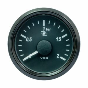 Image 1: VDO SingleViu 52mm (2-1/16") Turbo Pressure Gauge - 60 PSI - 0-180 Ohm