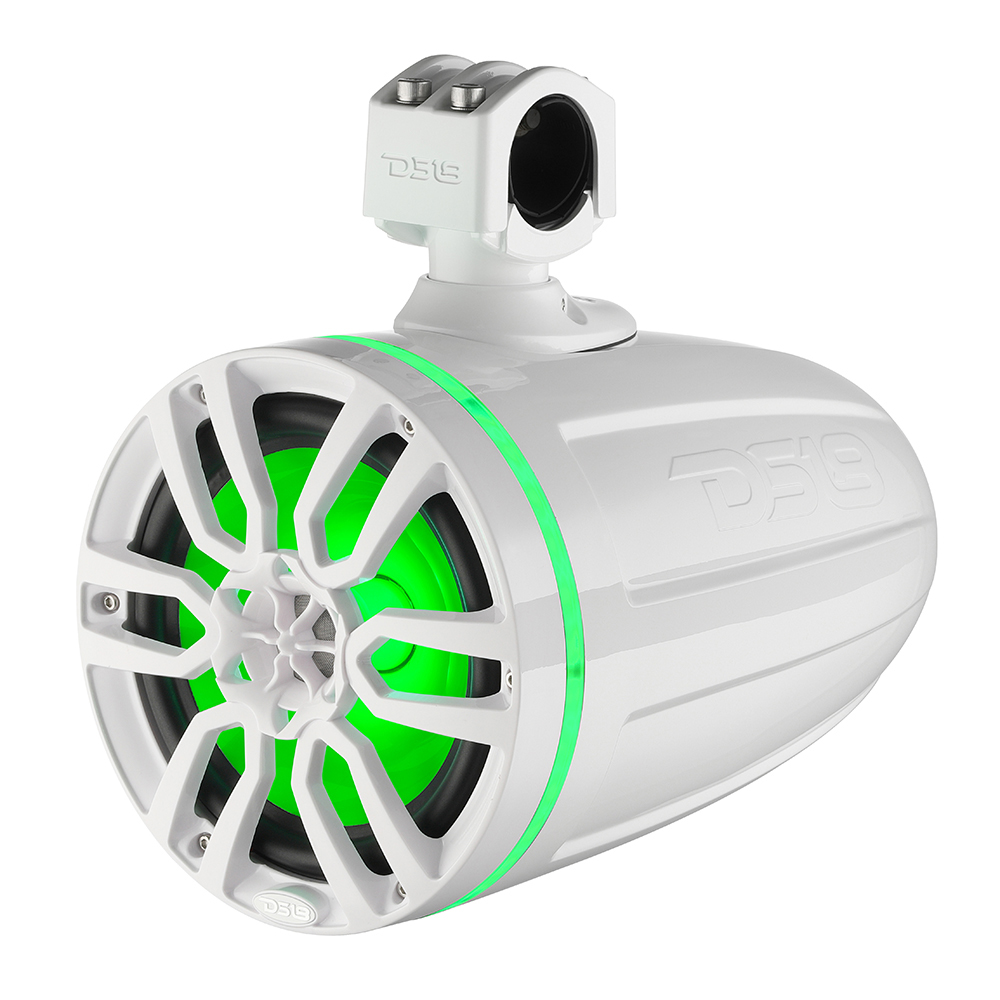 Image 2: DS18 X Series HYDRO 6.5" Wakeboard Pod Tower Speaker w/RGB LED Light - 300W - White