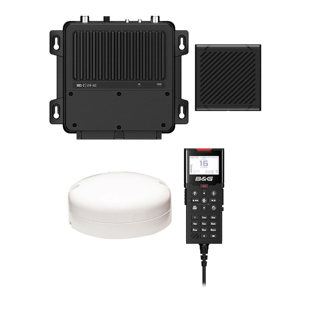 Image 1: B&G V100-B Black Box VHF Radio w/Built-In AIS Transmitter & Receiver & External GP-500 GPS Antenna