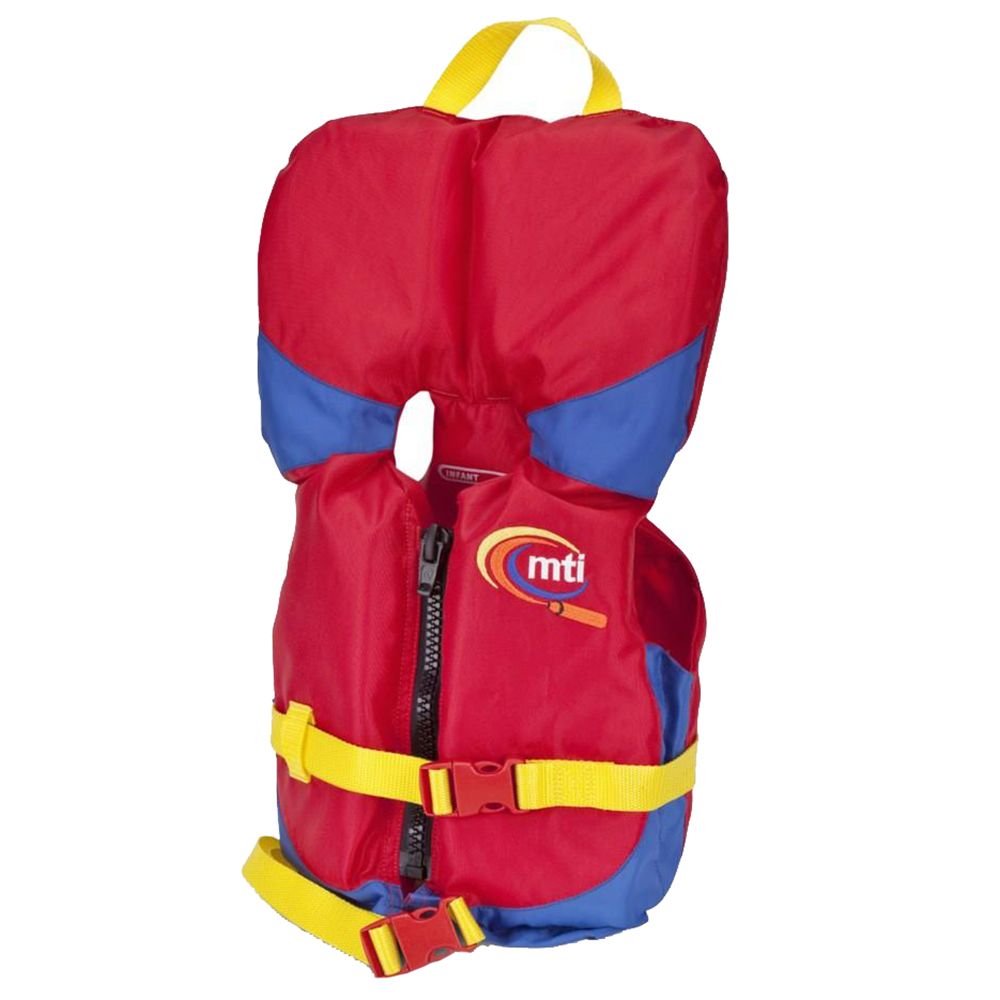 Image 2: MTI Infant Life Jacket w/Collar - Red/Royal Blue - 0-30lbs