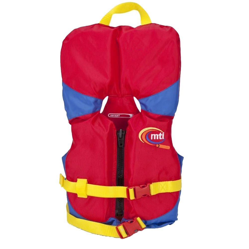 Image 1: MTI Infant Life Jacket w/Collar - Red/Royal Blue - 0-30lbs