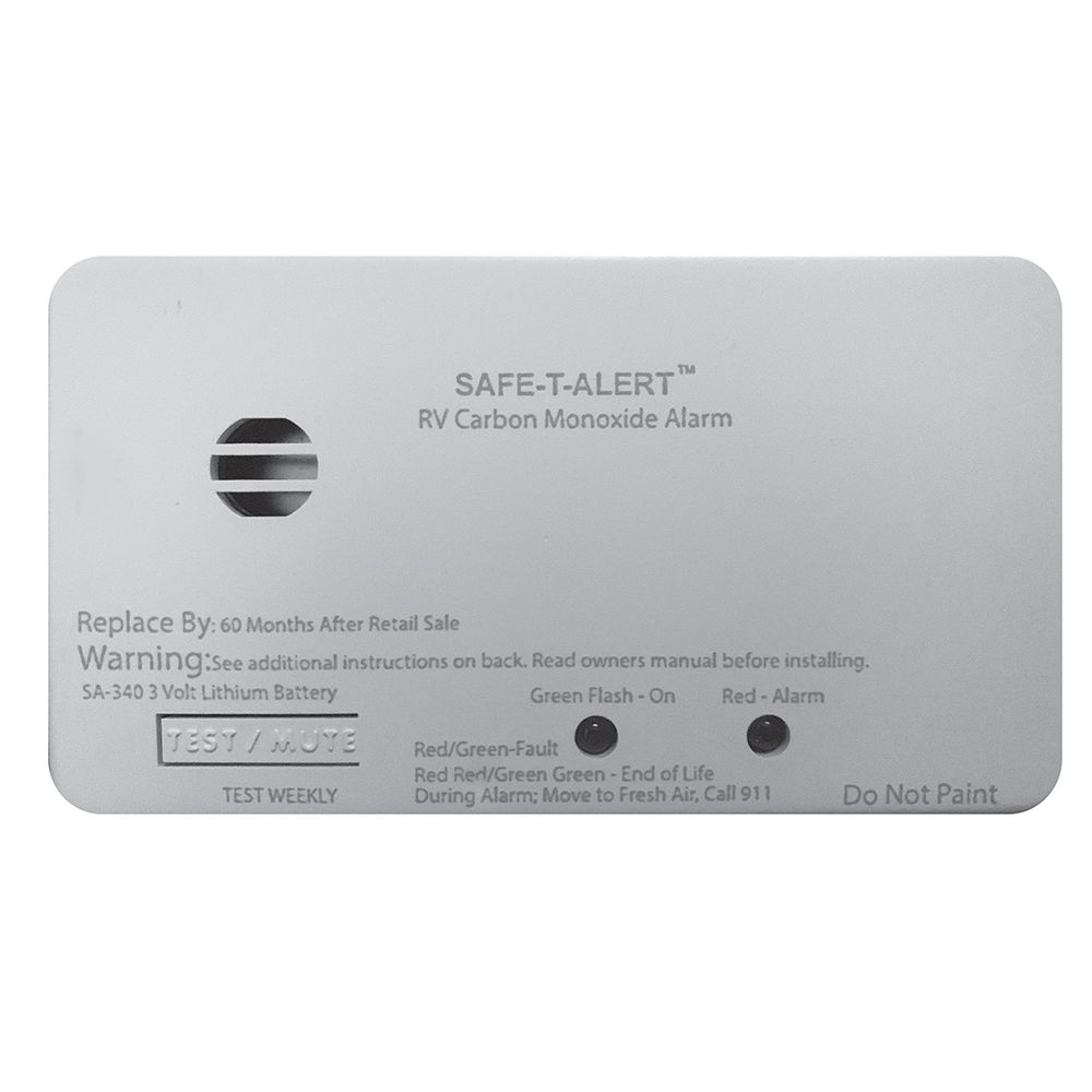 Image 1: Safe-T-Alert SA-340 White RV/Marine Battery Powered CO2 Detector - Rectangle