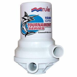Image 1: Rule Tournament Series 1600 GPH Livewell Pump Dual Port