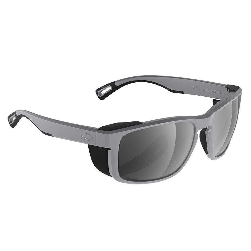 Image 1: H2Optix Reef Sunglasses Matt Grey, Grey Silver Flash Mirror Lens Cat.3 - AntiSalt Coating w/Floatable Cord