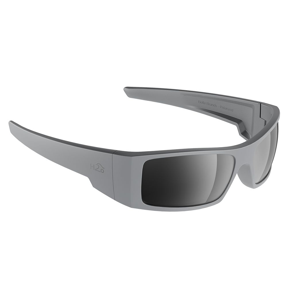 Image 1: H2Optix Waders Sunglasses Matt Grey, Grey Silver Flash Mirror Lens Cat.3 - AntiSalt Coating w/Floatable Cord