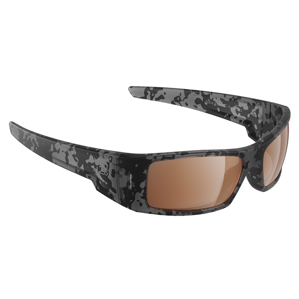 Image 1: H2Optix Waders Sunglasses Matt Tiger Shark, Brown Lens Cat.3 - AntiSalt Coating w/Floatable Cord