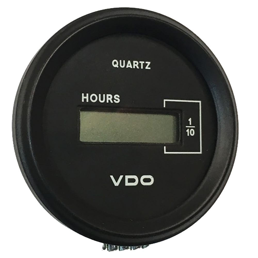 Image 1: VDO Cockpit Marine 52mm (2-1/16") LCD Hourmeter - Black Dial/Chrome Bezel