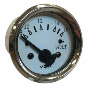 Image 1: VDO Cockpit Marine 52MM (2-1/16") Voltmeter - White Dial/Chrome Bezel