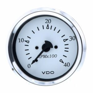 Image 1: VDO Cockpit Marine 85MM (3-3/8") Diesel Tachometer - Alternator Input - White Dial/Chrome Bezel 