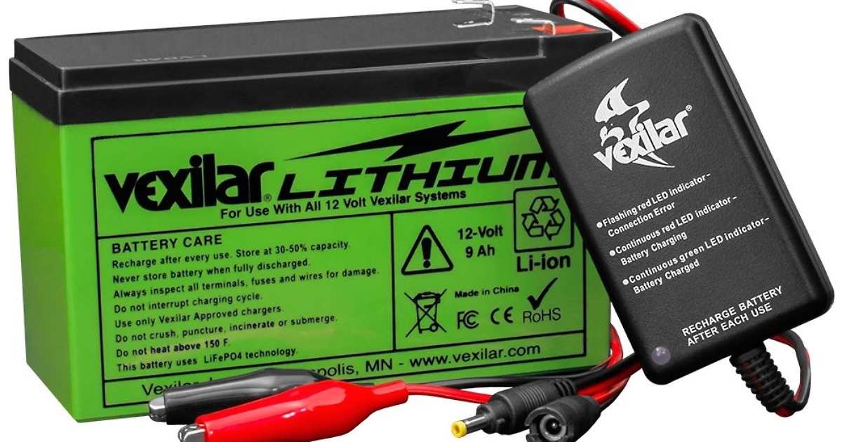 Vexilar 12V Lithium Ion Battery & Charger – storefly.com