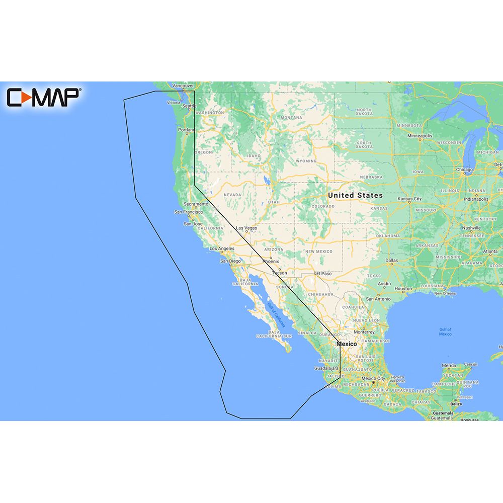 Image 1: C-MAP M-NA-Y206-MS West Coast & Baja California REVEAL™ Coastal Chart - Does NOT contain Hawaii